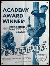 4j428 LA STRADA 30x40 '56 Federico Fellini, Anthony Quinn, Giulietta Masina!