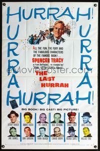 4j444 LAST HURRAH 1sh '58 John Ford, art of Spencer Tracy + portraits of 10 top cast members!