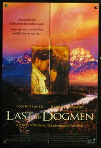 4j448 LAST OF THE DOGMEN DS 1sh '95 close-up of romantic Tom Berenger & Barbara Hershey!