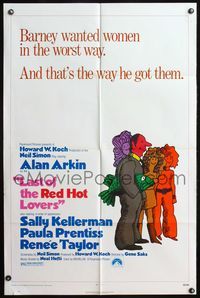 4j449 LAST OF THE RED HOT LOVERS 1sh '72 Alan Arkin got women in the worst way, by Neil Simon!