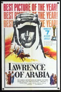 4j459 LAWRENCE OF ARABIA AA style D 1sh '62 David Lean classic starring Peter O'Toole, action art!