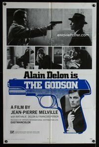 4j461 LE SAMOURAI 1sh '72 Jean-Pierre Melville film noir classic, cool image of Alain Delon!