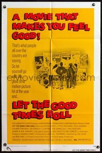 4j469 LET THE GOOD TIMES ROLL style D 1sh '73 Chuck Berry, Bill Haley & real '50s rockers!