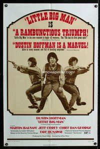 4j482 LITTLE BIG MAN reviews style B 1sh '71 wacky gunfighter Dustin Hoffman, Arthur Penn directed!