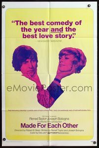 4j524 MADE FOR EACH OTHER 1sh '71 Renee Taylor & Bologna take on marriage & other impossibilities!