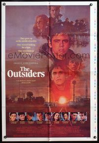 4j685 OUTSIDERS printer's test 1sh '82 great completely different art by David Grove!