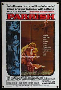 4j694 PARRISH 1sh '61 art of Troy Donahue passionately kissing pretty Connie Stevens!
