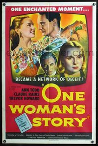4j698 PASSIONATE FRIENDS style A 1sh '49 David Lean directed, great art of One Woman's Story!