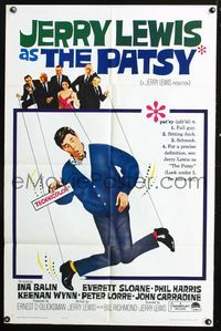 4j700 PATSY 1sh '64 wacky Jerry Lewis star & director hanging from strings like a puppet!