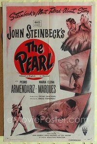 4j702 PEARL 1sh '48 Pedro Armendariz stars in John Steinbeck's most talked about story!