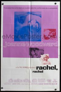 4j732 RACHEL, RACHEL 1sh '68 Joanne Woodward directed by husband Paul Newman!