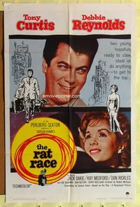 4j739 RAT RACE 1sh '60 Debbie Reynolds, Tony Curtis, Jack Oakie, Don Rickles!