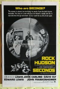 4j768 SECONDS 1sh '66 Rock Hudson, John Frankenheimer, not for weak sisters or strong stomachs!