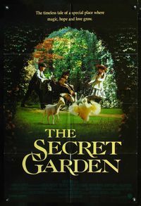 4j769 SECRET GARDEN 1sh '93 Kate Maberly as Mary Lennox, image of kids in garden!