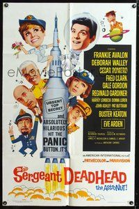 4j779 SERGEANT DEADHEAD 1sh '65 Frankie Avalon, sexy Deborah Walley, Buster Keaton!