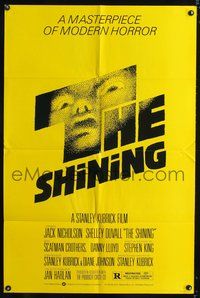 4j794 SHINING re-strike 1sh '80s Stephen King & Stanley Kubrick, Jack Nicholson, Saul Bass art!