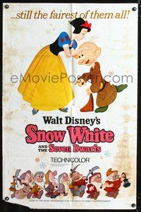 4j817 SNOW WHITE & THE SEVEN DWARFS style A 1sh R67 Walt Disney animated cartoon classic!