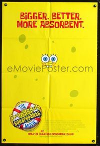 4j832 SPONGEBOB SQUAREPANTS MOVIE DS; advance 1sh '04 Hillenburg, Tom Kenny, cool poster design!