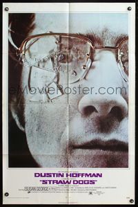 4j853 STRAW DOGS 1sh '72 Sam Peckinpah, creepy shattered glasses image!