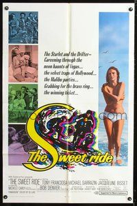 4j872 SWEET RIDE 1sh '68 1st Jacqueline Bisset, surfing, psychedelic art!