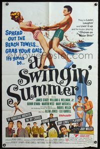 4j876 SWINGIN' SUMMER 1sh '65 rock 'n' roll music, spread the beach towels & grab your gals!