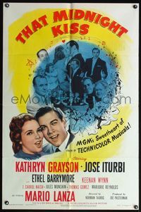 4j908 THAT MIDNIGHT KISS 1sh '49 Kathryn Grayson & Jose Iturbi in MGM's sweetheart of musicals!