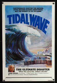 4j936 TIDAL WAVE 1sh '75 art of the ultimate disaster in Tokyo by John Solie!