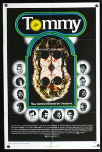 4j942 TOMMY 1sh '75 The Who, Roger Daltrey, rock & roll, cool mirror image!