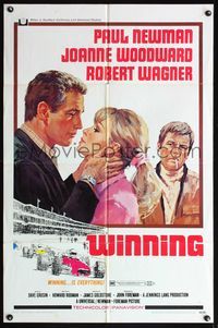 4j986 WINNING 1sh '69 Paul Newman, Joanne Woodward, Indy car racing art by Howard Terpning!