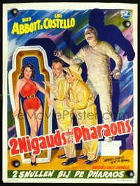 4k001 ABBOTT & COSTELLO MEET THE MUMMY Belgian '55 Bud & Lou are back in their mummy's arms!