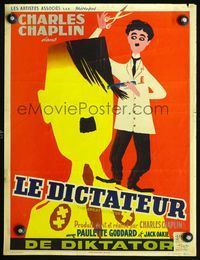 4k055 GREAT DICTATOR Belgian R50s Charlie Chaplin in WWII, cool artwork of wacky barber!