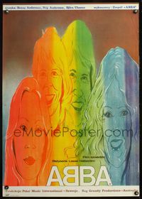 4k506 ABBA: THE MOVIE Polish 26x38 '78 Swedish pop rock, Andrzej Pagowski art of band members!