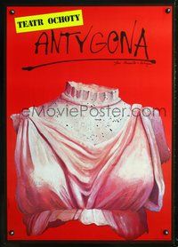 4k508 ANTYGONA Polish 26x37 '90s bizarre Andrzej Pagowski art of headless bust wearing dress!