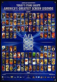4m083 AFI 100 YEARS 100 STARS video 1sh '99 images of classic posters w/Gilda, Casablanca & more!