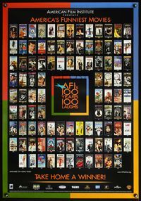4m084 AFI'S 100 YEARS 100 LAUGHS video 1sh '00 classic comedies w/Adam's Rib, Horse Feathers & more!