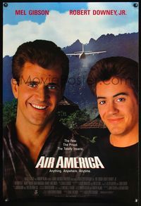 4m088 AIR AMERICA int'l 1sh '90 Mel Gibson & Robert Downey Jr. are flying for the CIA!