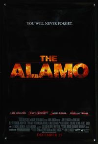 4m095 ALAMO advance 1sh '04 Billy Bob Thornton as Davy Crockett, Dennis Quaid, Texas history!
