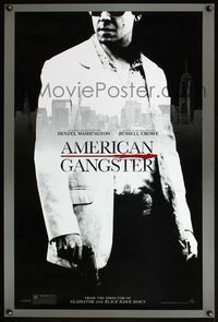 4m113 AMERICAN GANGSTER 1sh '07 Denzel Washington, Russell Crowe style teaser!