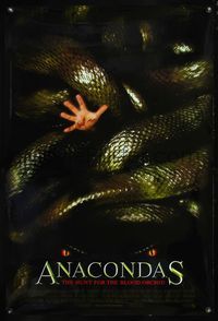 4m122 ANACONDAS: HUNT FOR THE BLOOD ORCHID DS int'l 1sh '04 great image of hand & huge snakes!
