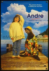 4m131 ANDRE DS 1sh '94 George Miller directed, wacky image of sea lion in clothes!