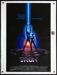 4r043 TRON linen 30x40 '82 Walt Disney sci-fi, Jeff Bridges in a computer, cool special effects!
