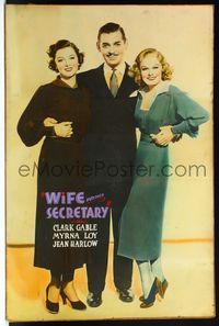 4r055 WIFE VERSUS SECRETARY Meloy Bros 40x60 '36 Clark Gable stands between Jean Harlow & Myrna Loy!