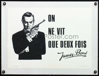 4r232 YOU ONLY LIVE TWICE linen advance Belgian '67 great art of Sean Connery as James Bond w/gun!