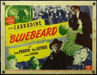 4r025 BLUEBEARD linen 1/2sh '44 John Carradine & his victims, directed by Edgar Ulmer!