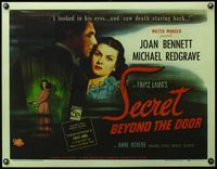 4r039 SECRET BEYOND THE DOOR 1/2sh '47 Joan Bennett, Michael Redgrave, Fritz Lang film noir!