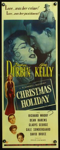 4r016 CHRISTMAS HOLIDAY insert '44 love was Deanna Durbin's crime AND her punishment!