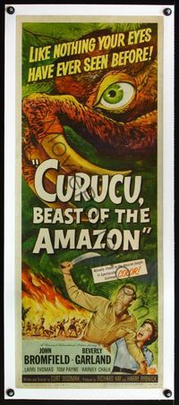 4r011 CURUCU BEAST OF THE AMAZON linen insert '56 Universal horror, monster art by Reynold Brown!
