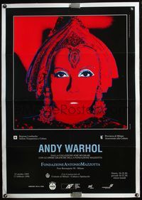 4r251 ANDY WARHOL linen Italianart museum exhibit poster '95 great artwork of Garbo, The Star!