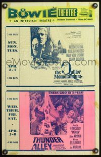 4s054 BOWIE THEATRE local theater WC '67 George Segal in Quiller Memorandum & Thunder Alley!