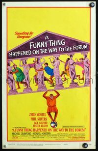 4s120 FUNNY THING HAPPENED ON THE WAY TO THE FORUM WC '66 wacky image of Zero Mostel & cast!